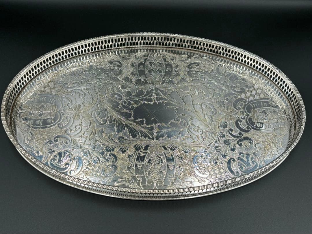 専用　英国アンティーク　Viners of Sheffield 銀メッキトレイ