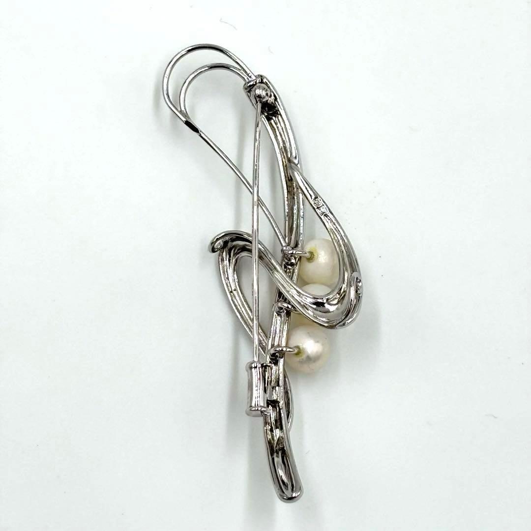 【ひかたちばな】田崎真珠 タサキ ブローチ パール アコヤ真珠シルバーSV