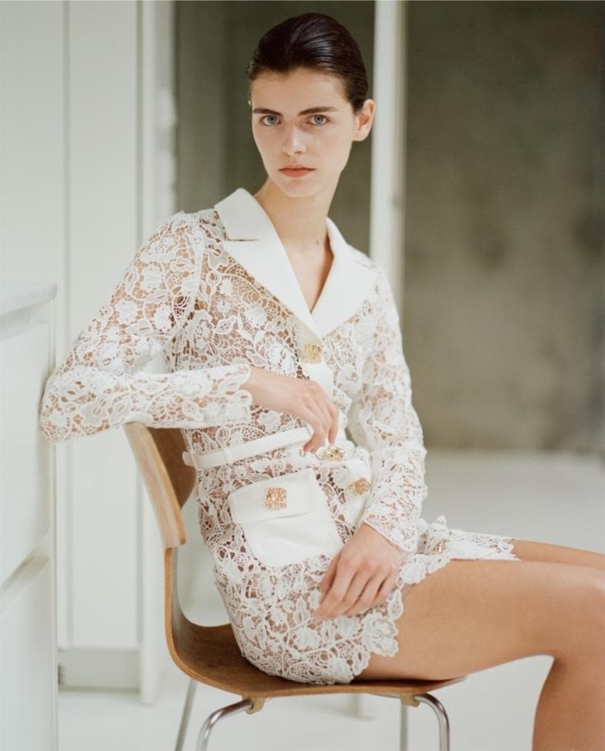 p*u様 セルフポートレイト ワンピース マグノリアレース 白 UK8 未使用