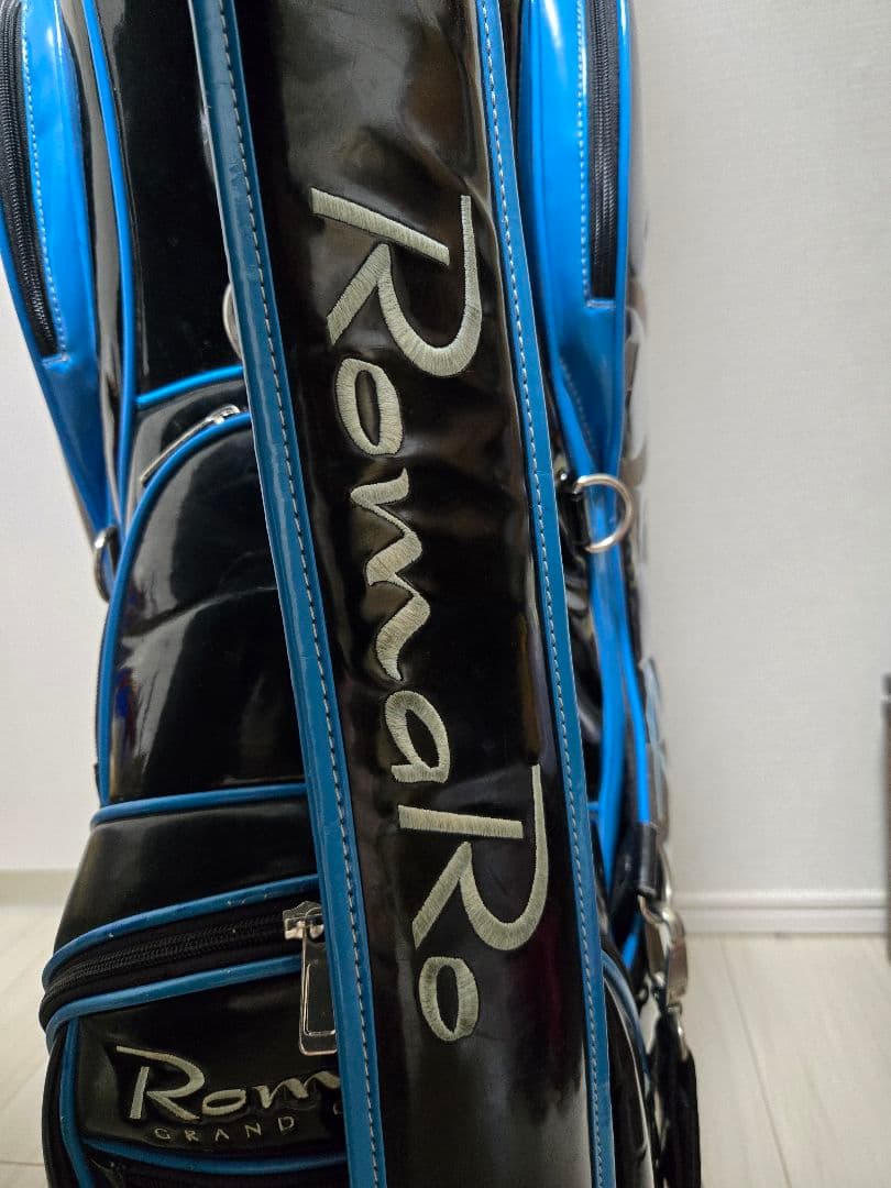 RomaRo キャディバッグ ブルー ブラック エナメル ロマロ