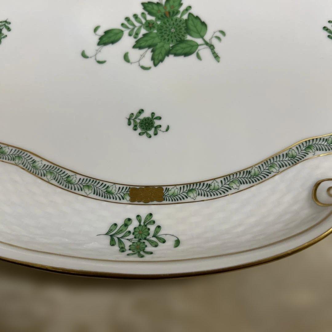 ヘレンド　アポニーグリーン　大皿　パーティートレイ　プレート