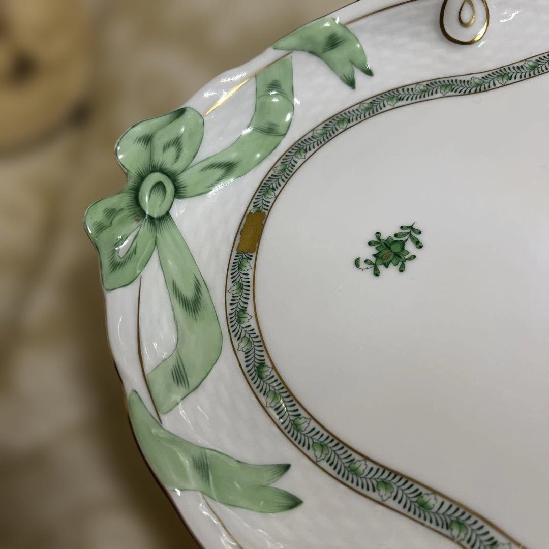 ヘレンド　アポニーグリーン　大皿　パーティートレイ　プレート