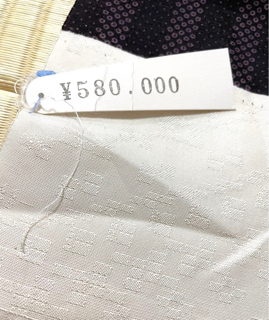 花織紬 作家物 刺繍 付け下げ 紋なし ガード加工 証紙 トールサイズ