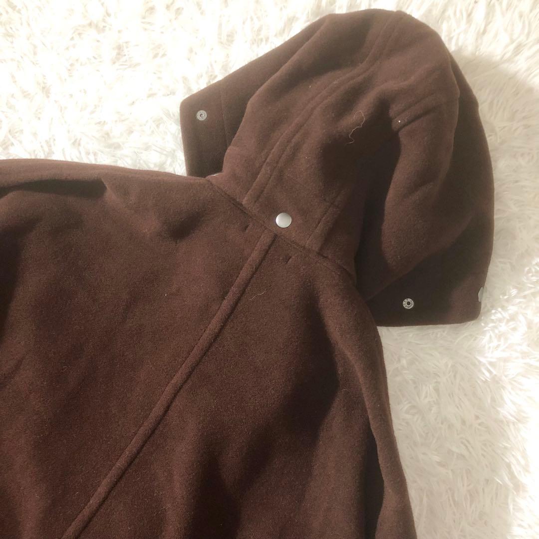 美品 ズッカ ウールモッサコート ポンチョ 縮絨 フード ドルマンスリーブ