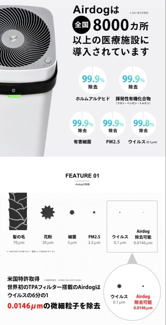 ⭐️正規メーカー動作確認済⭐️Airdog X3s　空気清浄機　エアドッグ　21年製