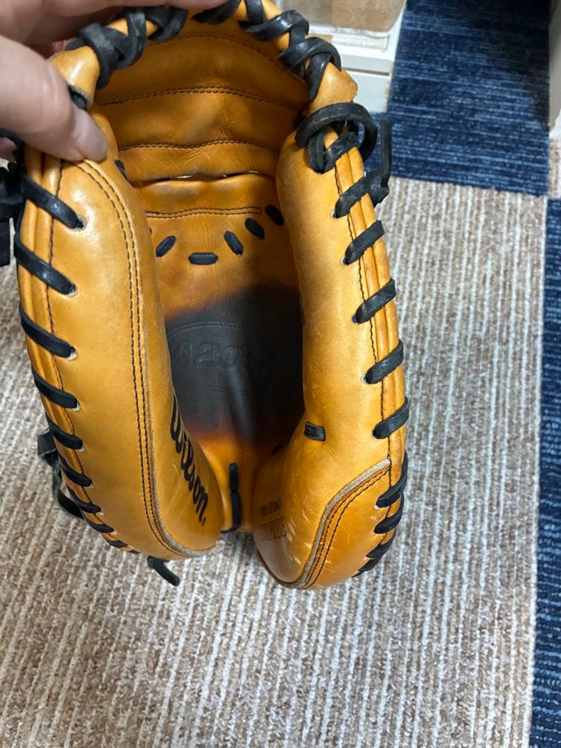 Wilson A2000 キャッチャーミット 黒/オレンジ