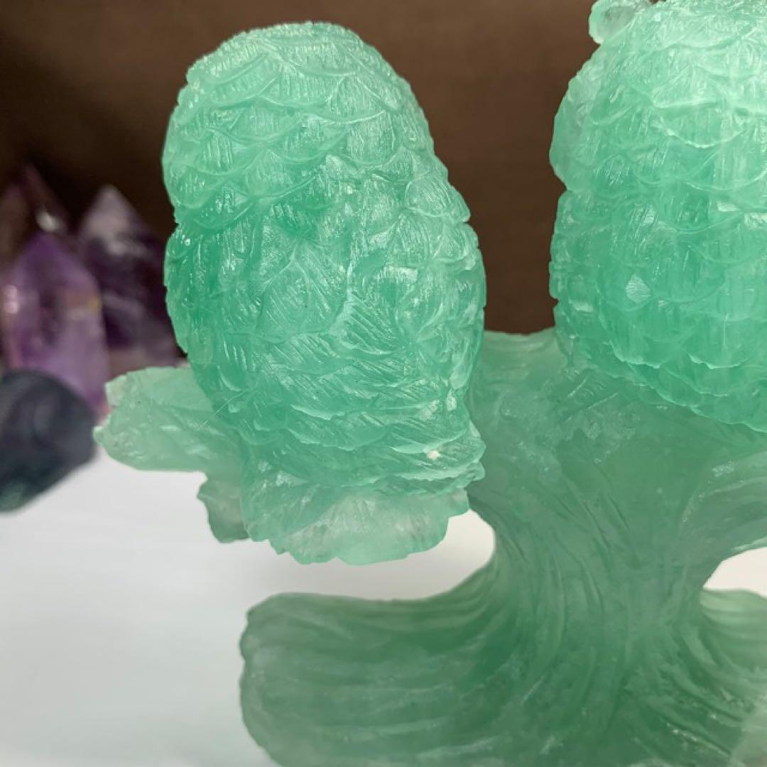 ALLSALE☆かわいいグリーンフローライト・ふくろう