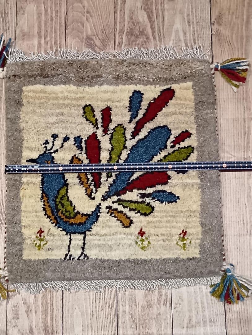 ペルシャ絨毯　ギャッベ　座布団　手織り　イラン(46)