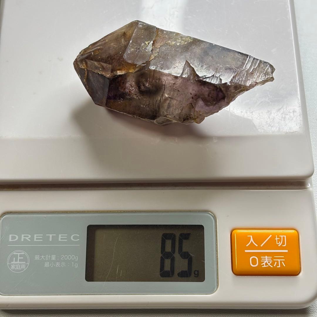 ジンバブエ産 スーパーセブン アメジストエレスチャル 原石85g