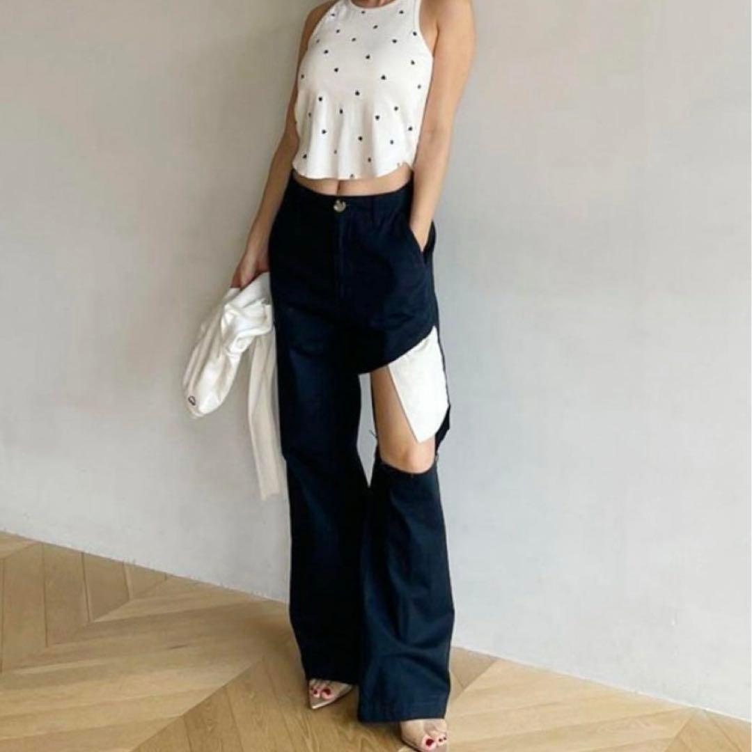 【新品】searoomlynn クラッシュチノパンツ　ネイビー