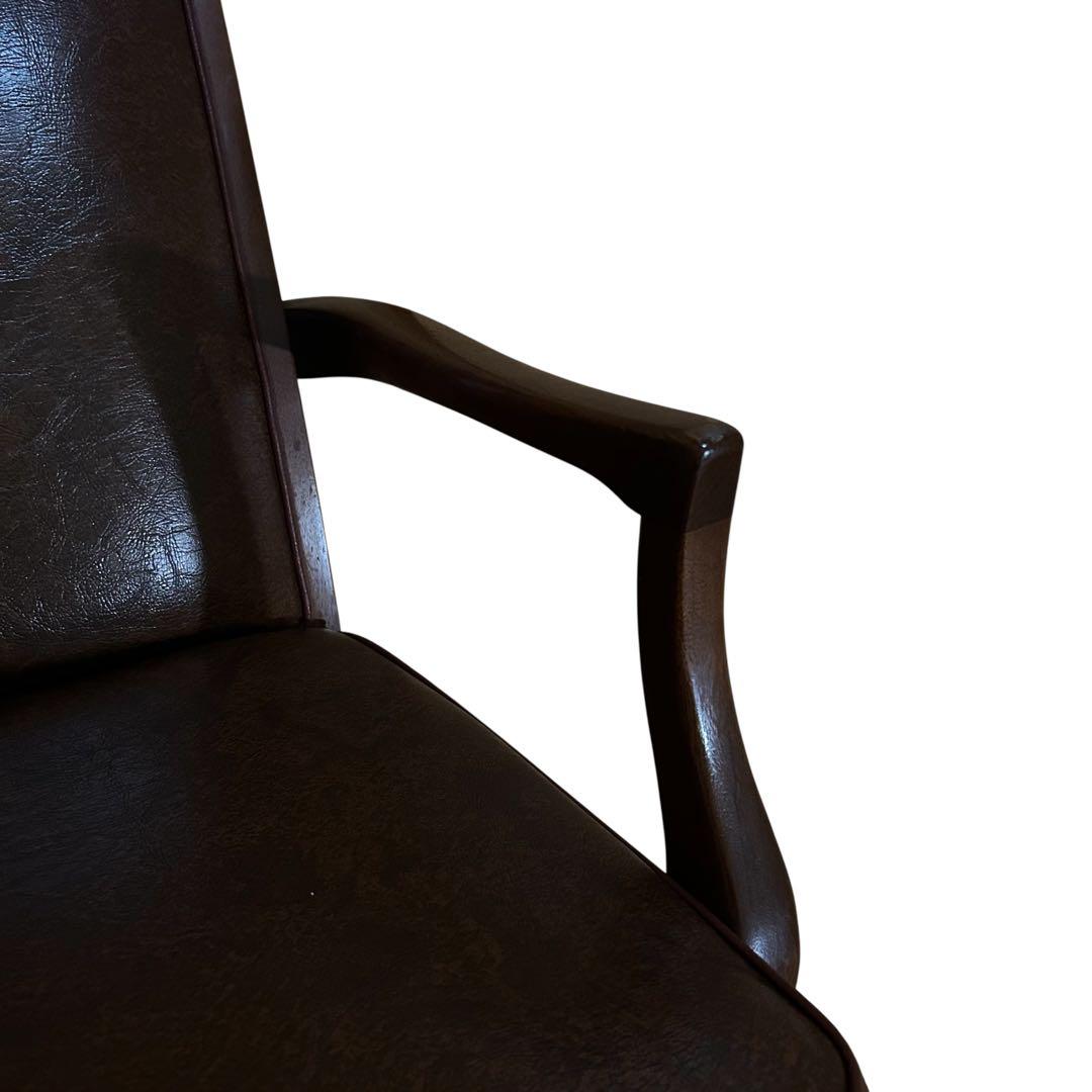 maruni アンティーク調 木製チェア 本革風 クラシック 椅子