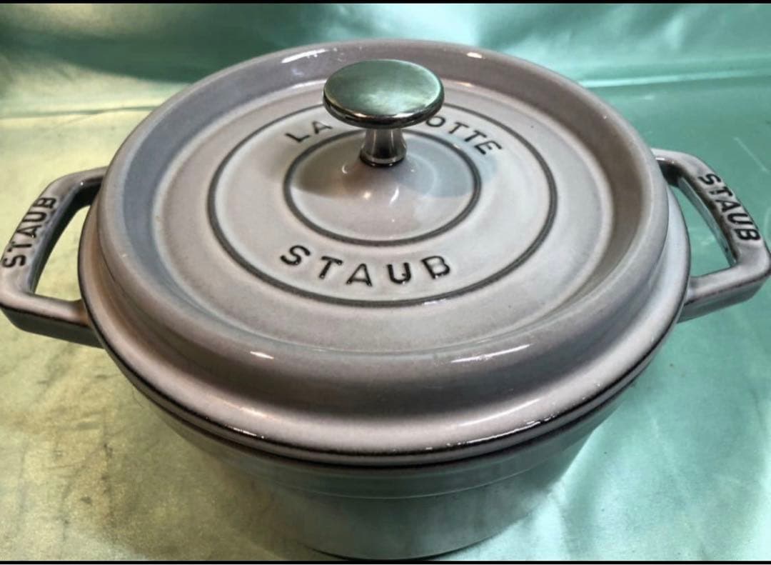 ストウブ ココットラウンド 20cm 両手鍋 シルバー staub