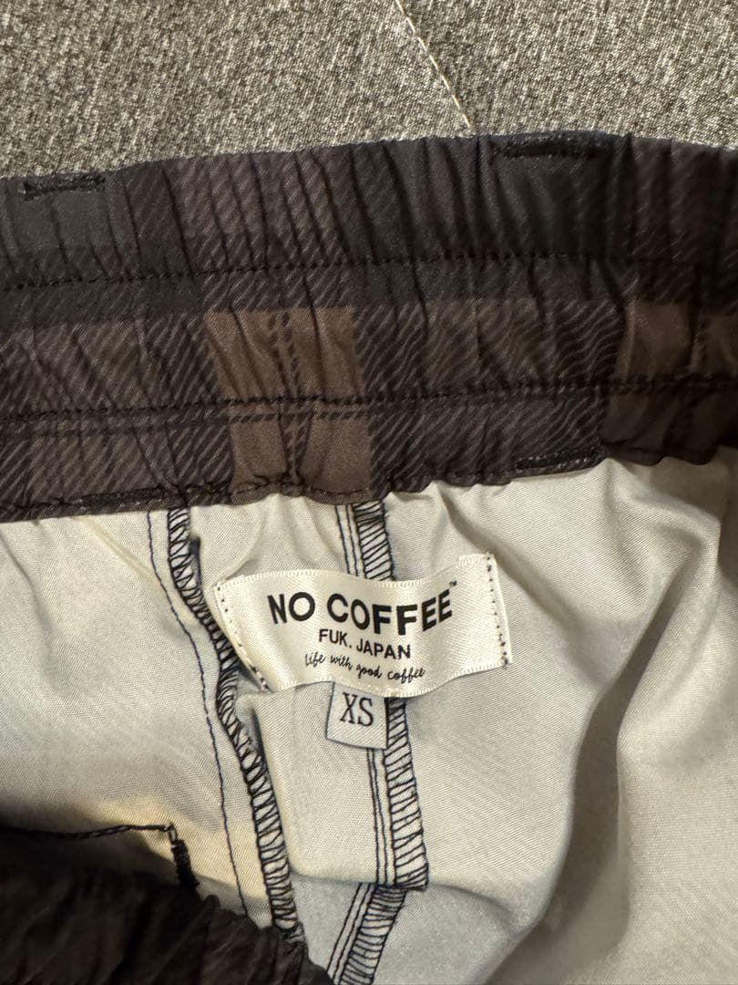 NO COFFEE × CLUBHAUS チェックパンツ　ゴルフ　ロゴ　XS