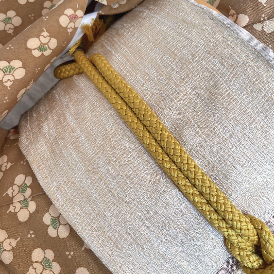 紬　フルセット　横見梅　小梅　小紋　かわいい　バチ衿　着物　H6