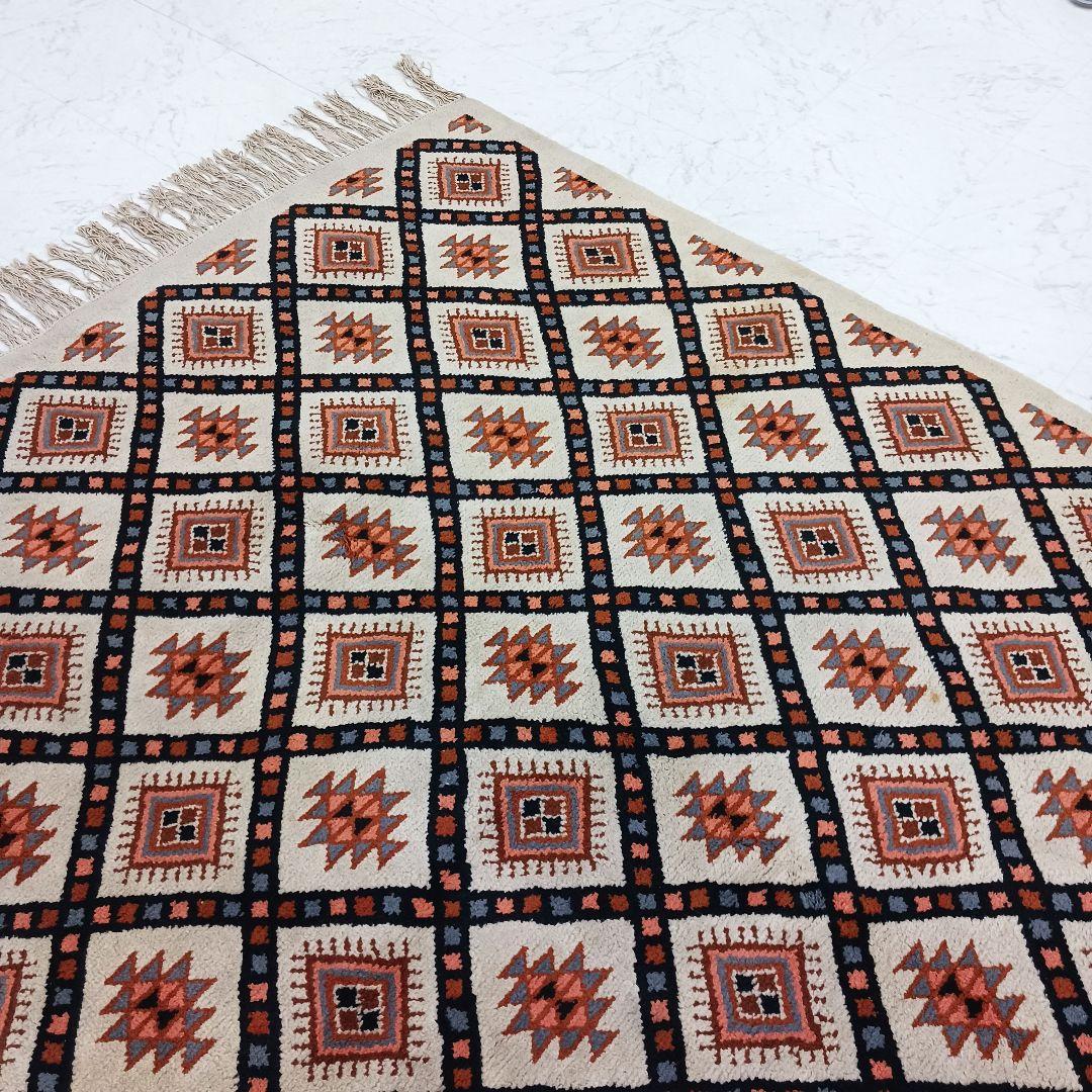 Y2220 トルコ絨毯 トライバルラグ ウール 225×156㎝