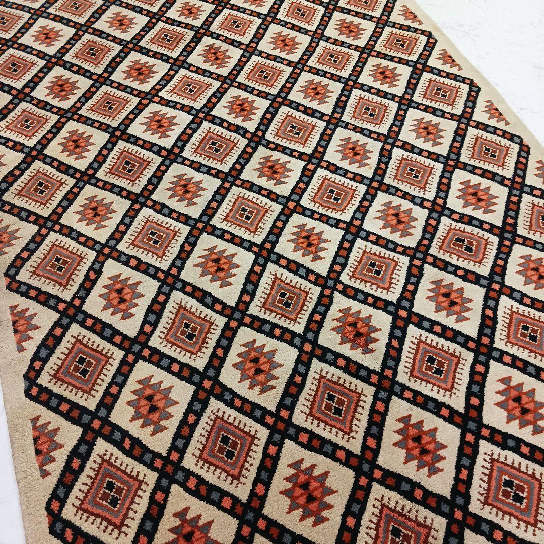 Y2220 トルコ絨毯 トライバルラグ ウール 225×156㎝