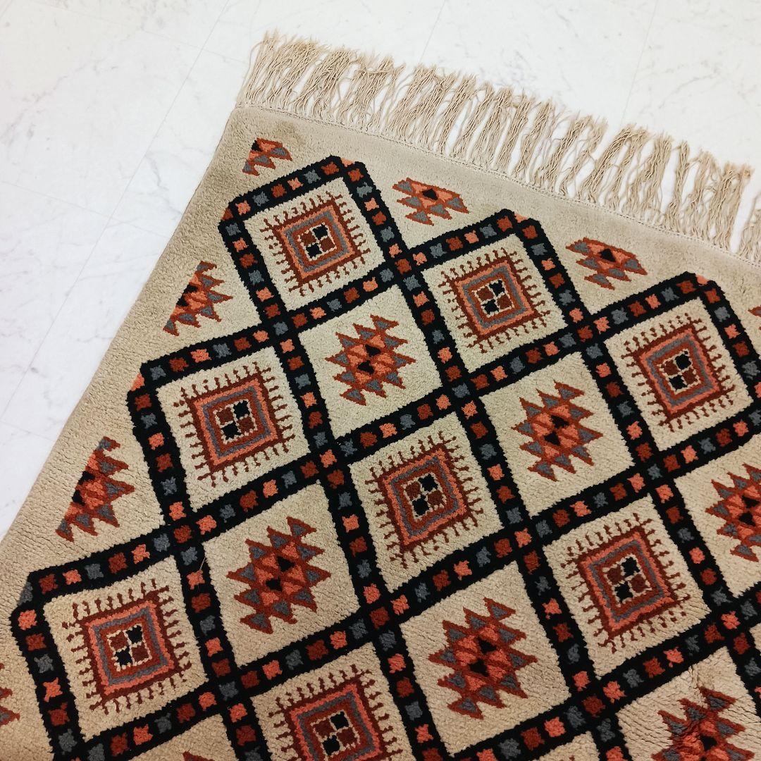 Y2220 トルコ絨毯 トライバルラグ ウール 225×156㎝