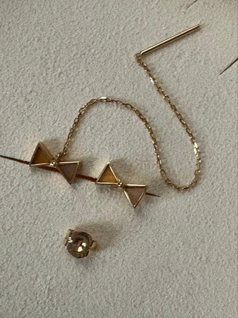 AHKAH アーカー セブロンカラー （ピンク＆オレンジ） ピアス ２点セット