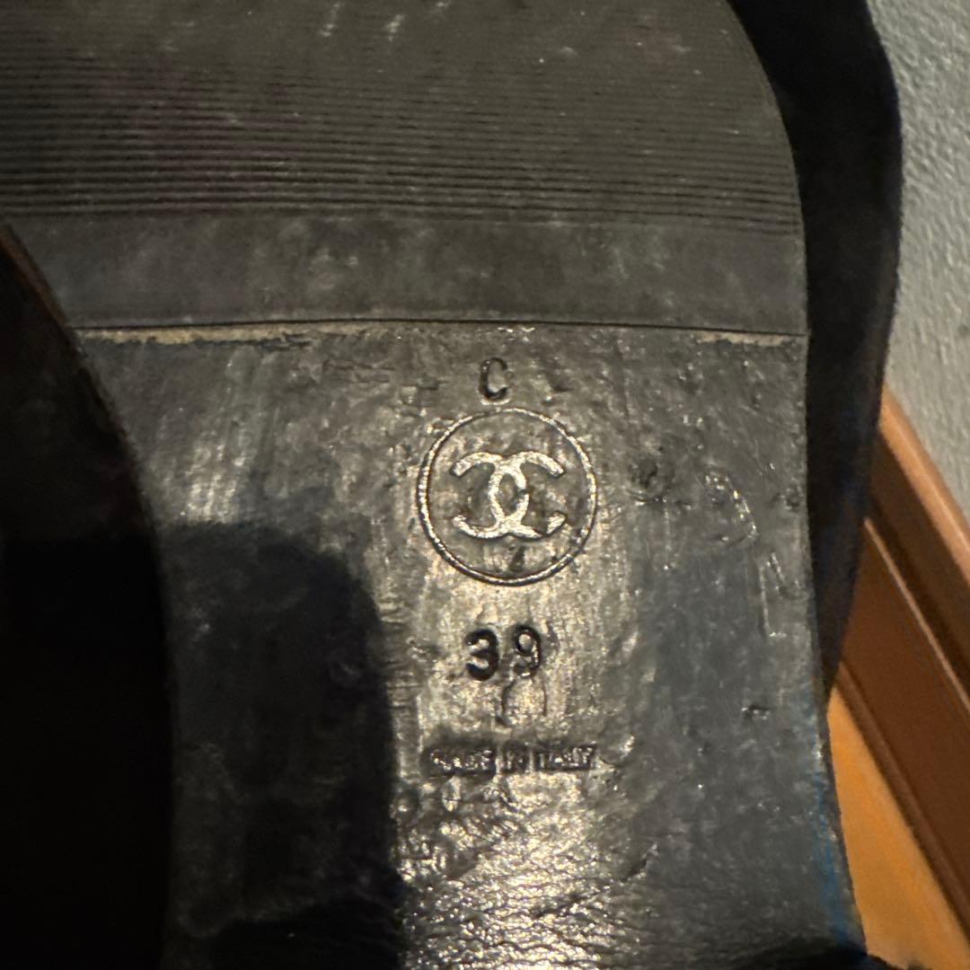 最終価格 CHANEL ブラック スエード ロングブーツ