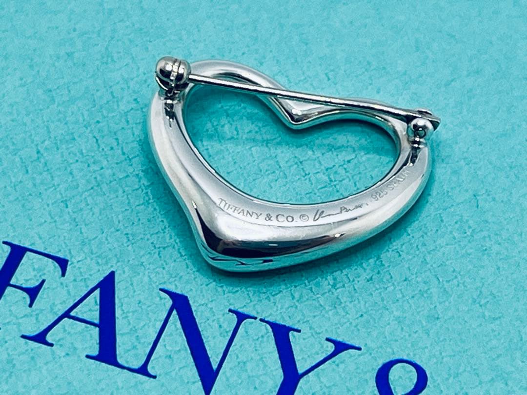 c902 美品　ティファニー　オープンハート　ブローチ　シルバー　925