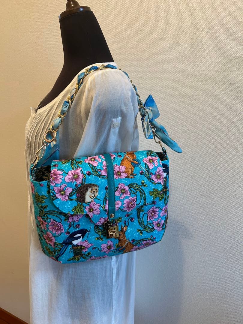 バロン♡花うさぎハリネズミ♡丸底　2wayショルダーバッグ