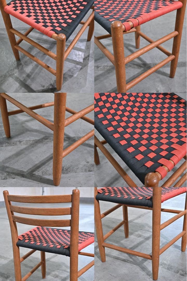 ★ダイニングチェア オーク無垢材 チェック柄_カリモク Yチェア 広松 日進★