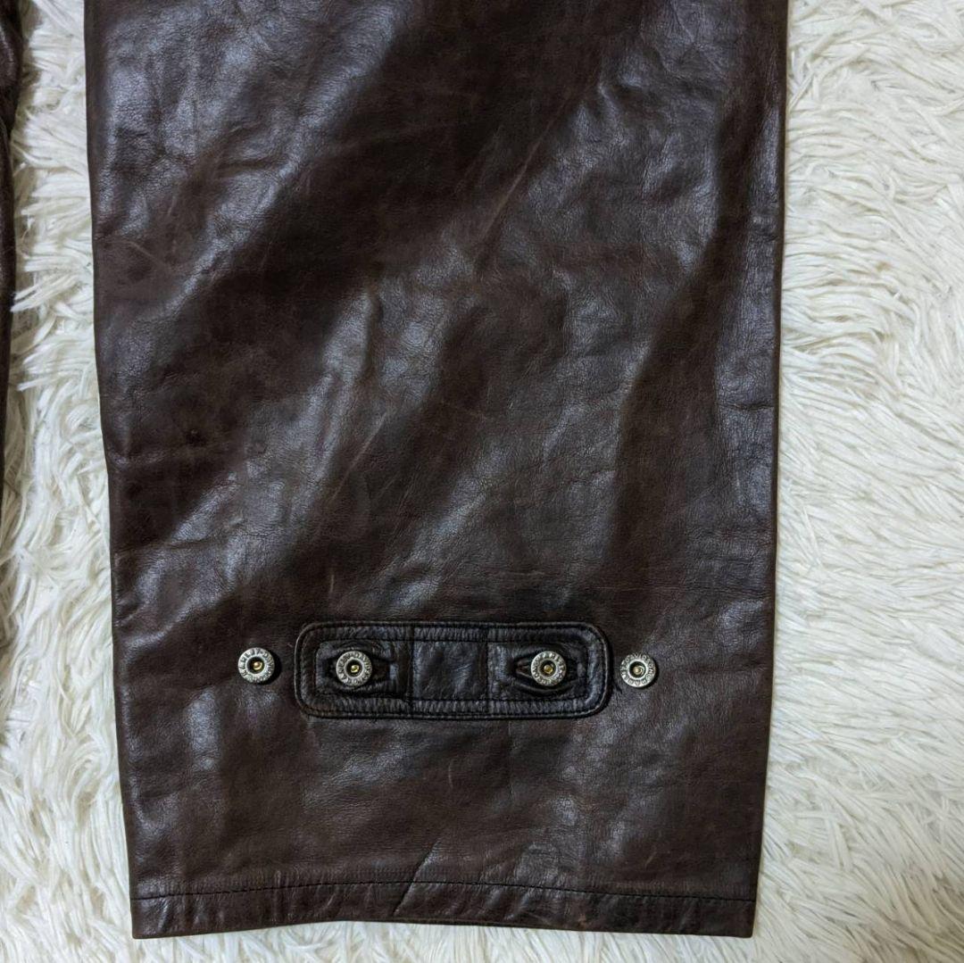 絶賛断捨離テン ハーレーダビッドソン オーバーオール 本革 ダークブラウン