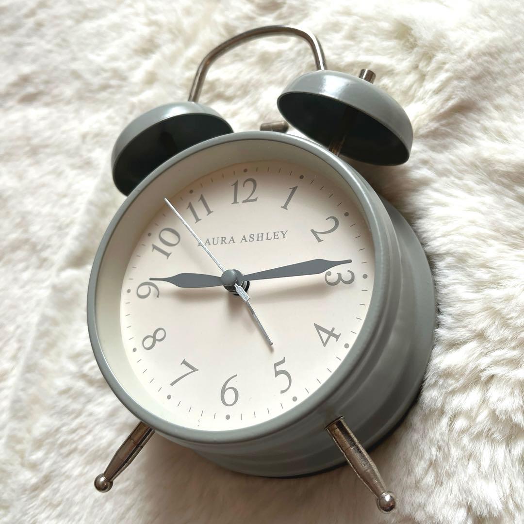 ローラアシュレイ　目覚まし時計　グレー
