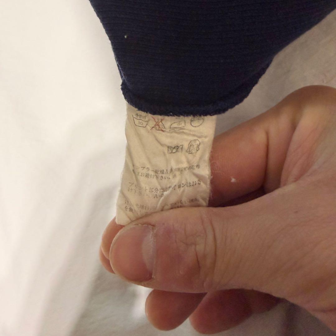 80s 筆タグ　ISSEY MIYAKE スウェット　バックロゴ　ネイビー