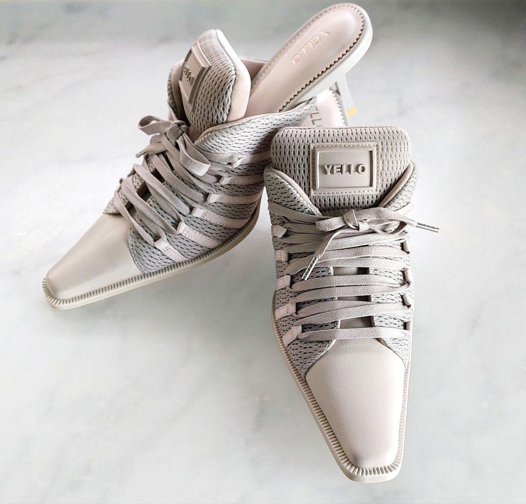 まこ【美品】YELLO スニーカーミュール グレーXL 25.5