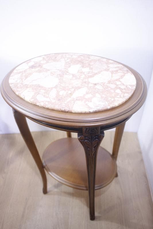◆イタリア製 輸入家具入荷　天板大理石　オーバル型(楕円形) サイドテーブル　③