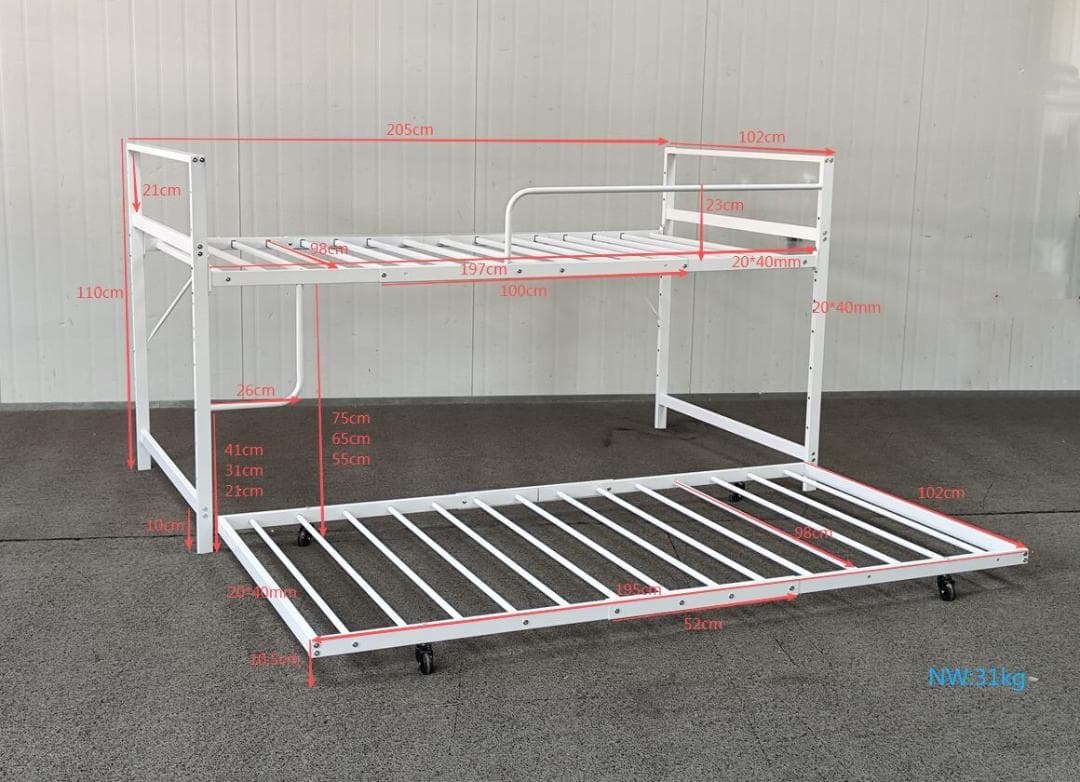 【高さ110cm】ロフトベッド 高いベッド 親子ベッド 耐震 ベッド　BLACK