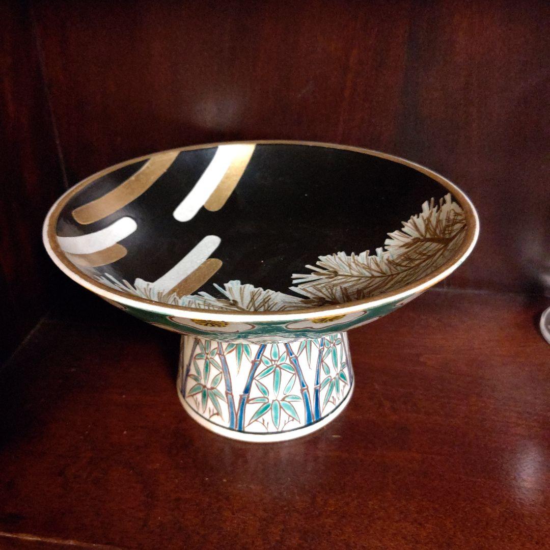 上出喜山　九谷焼 菓子器