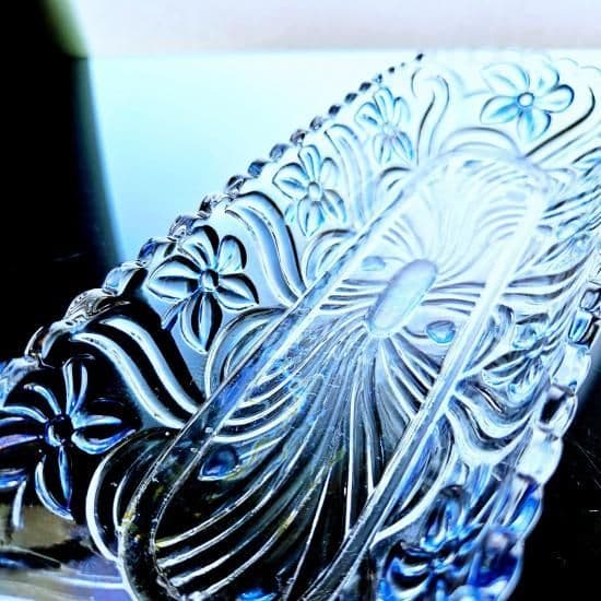 輝くオールドサンルイ すみれのロングトレイ【20世紀初頭】長皿