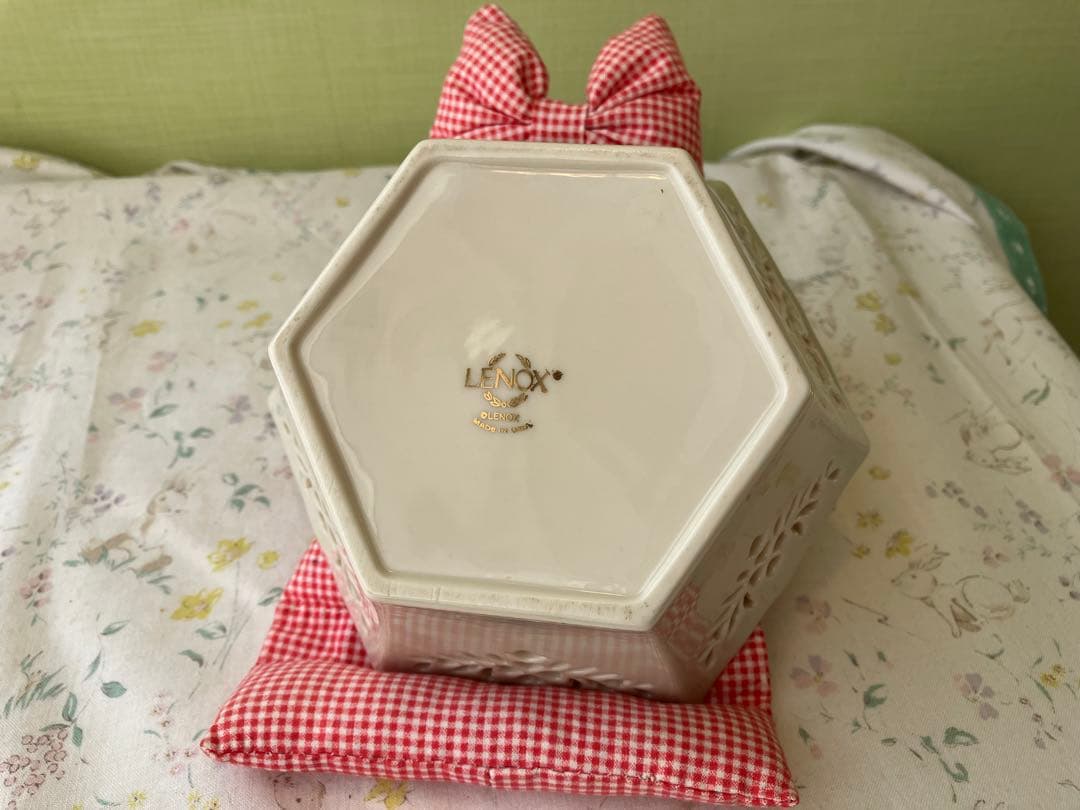 レノックス ビンテージ 金彩 ハート透かし 大小二個セット ギフトボックス入り