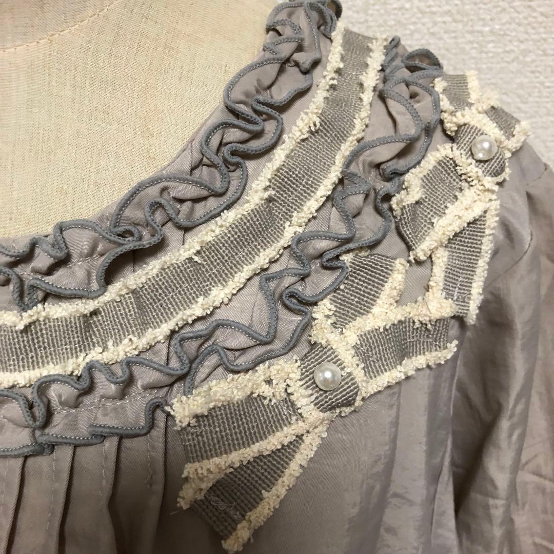 フリル リボン エプロンドレス フリル