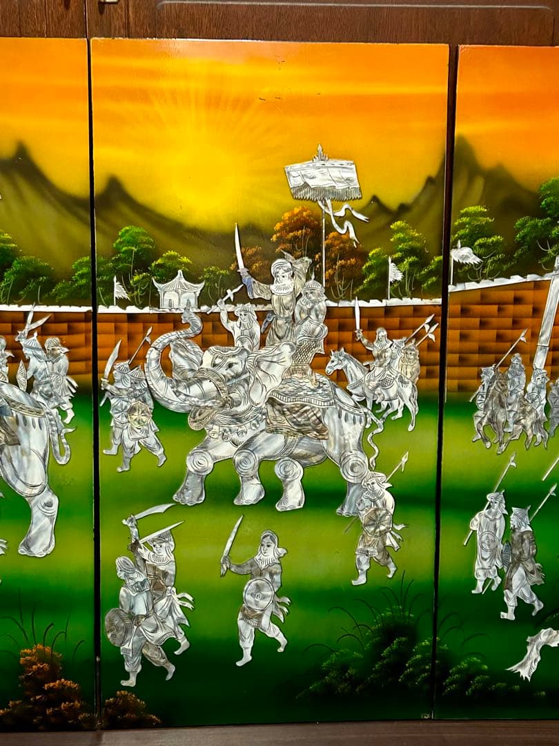 あまりにも…アジアン‼️東洋‼️エスニック‼️貝 画⁉️壁画/壁掛け/ウォールデコ