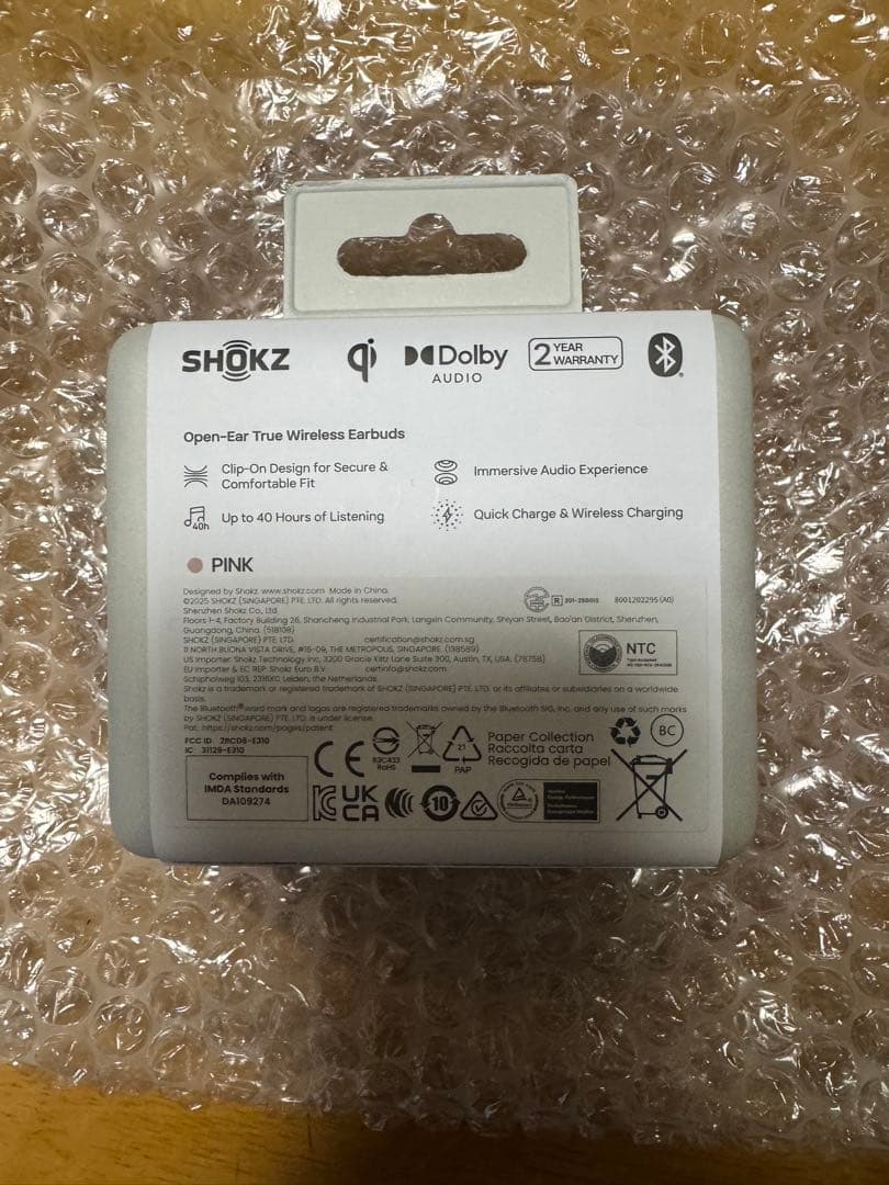 SHOKZ OPENDOTS ONE ワイヤレスイヤフォン ピンク