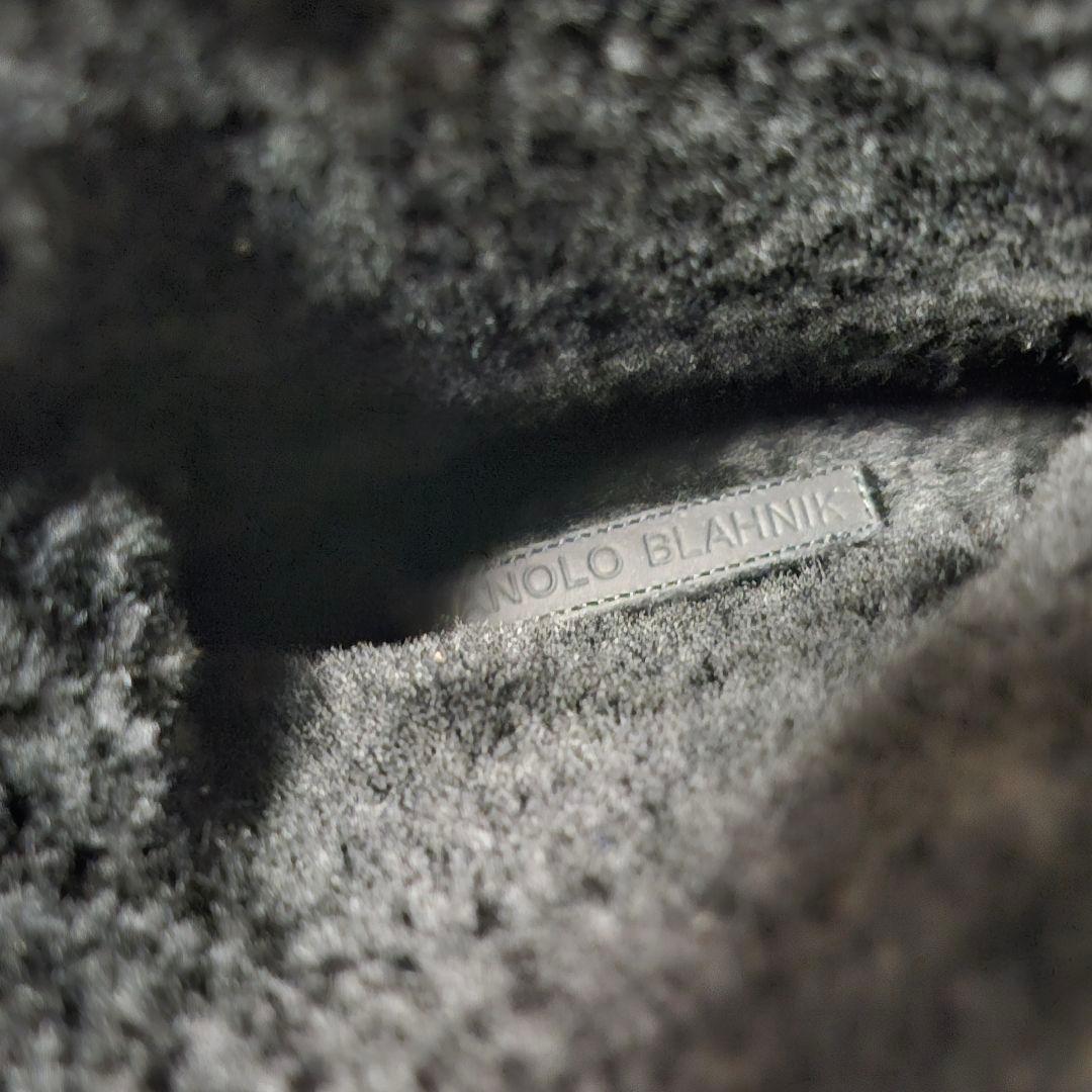 ほぼ新品 マノロブラニク ムートンショートブーツ 36 ブラック TOMOSA