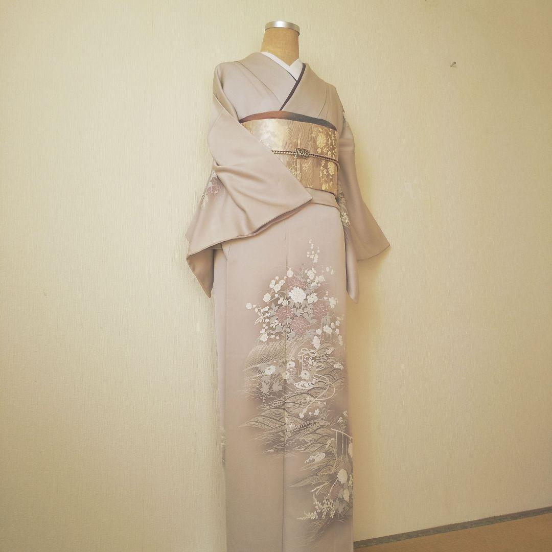 【高島屋誂製】正絹・訪問着・薄紫寄りグレー系・袷