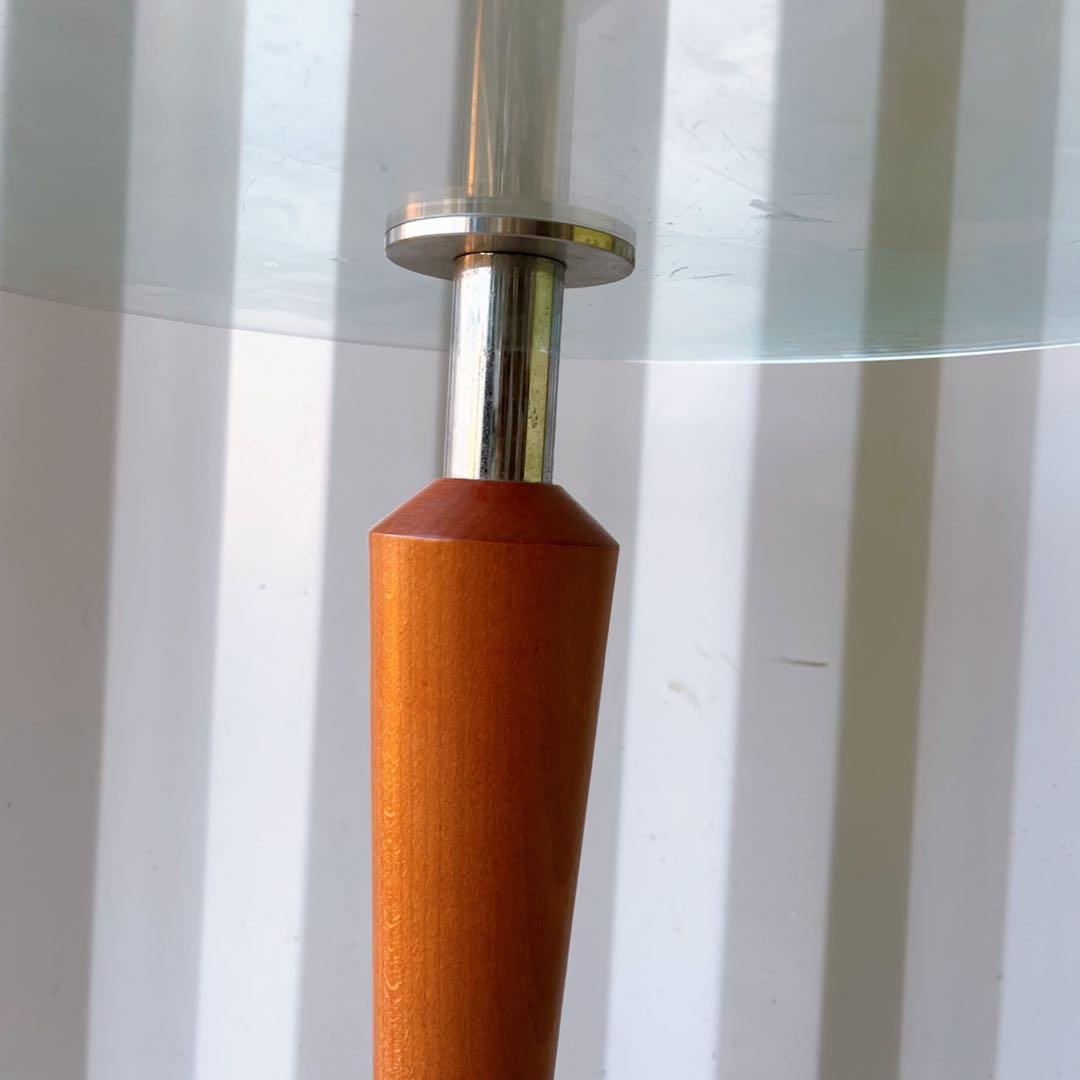 取付無料！カリガリス風おしゃれモダンインテリア 円形ガラスサイドテーブル✨