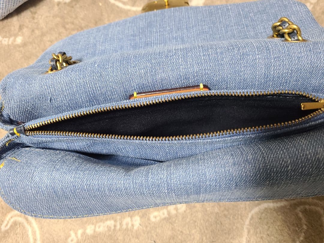 美品 COACH デニム キルティング ショルダーバッグ