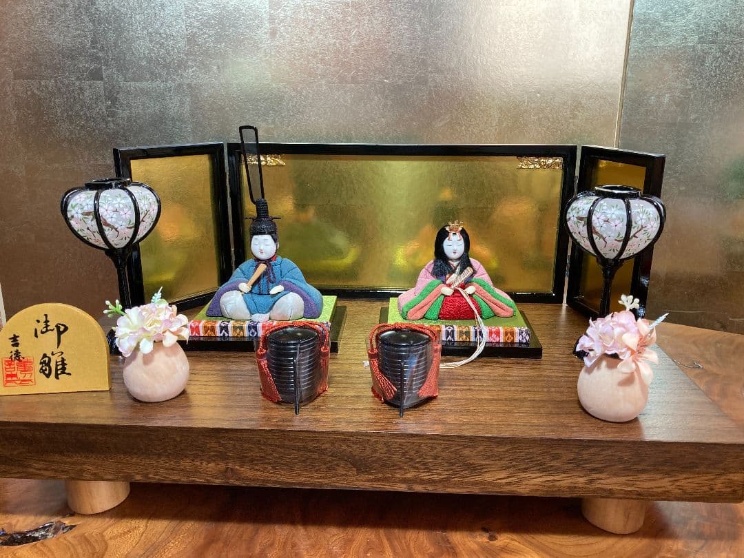 【一点限り】木目込み雛人形　平飾り　M2