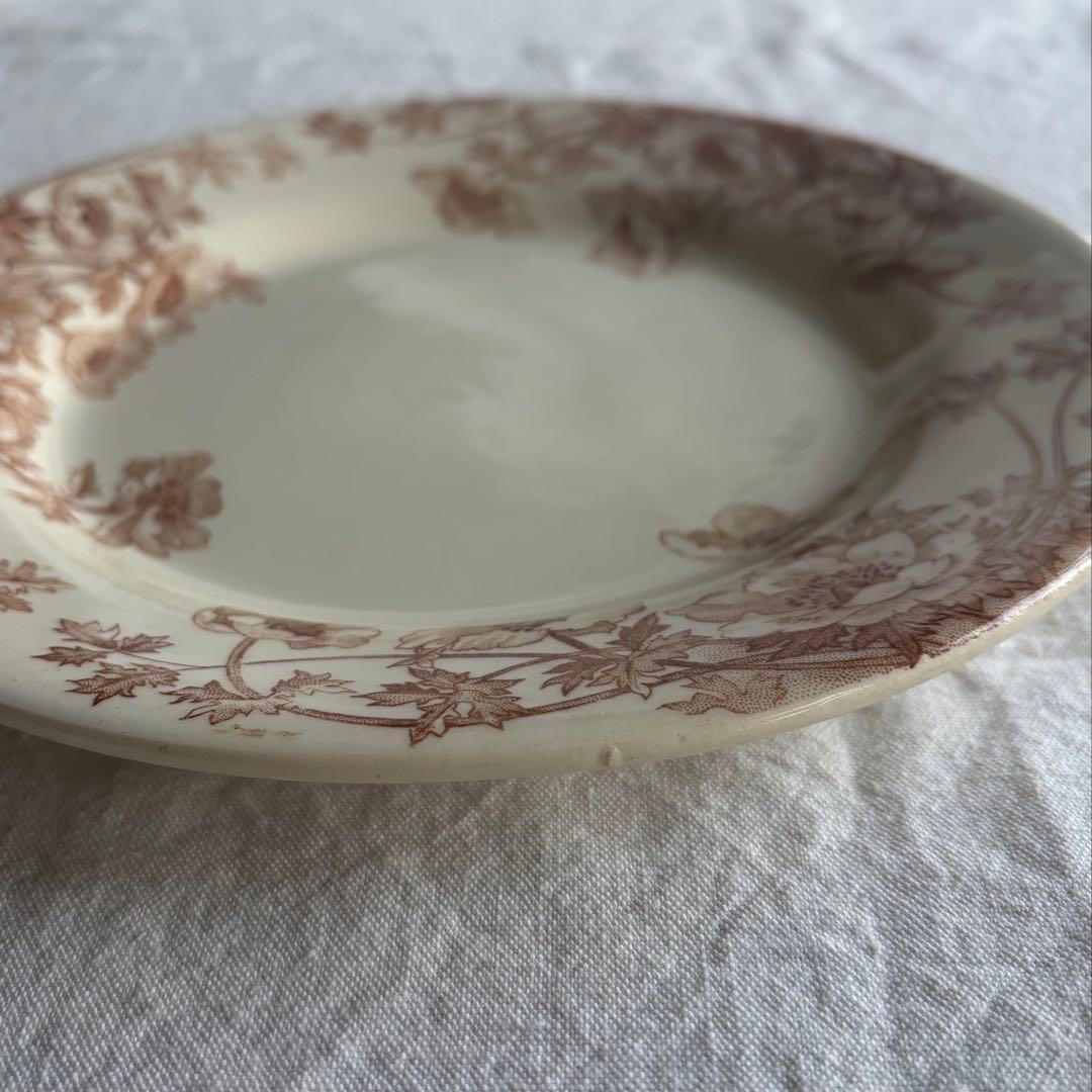 フランスアンティーク ジアン Anemones プレート2枚セット