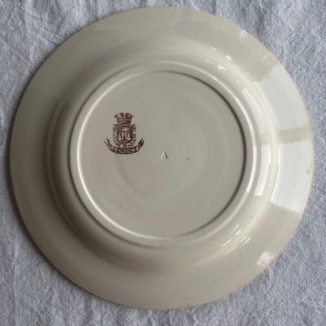 フランスアンティーク ジアン Anemones プレート2枚セット