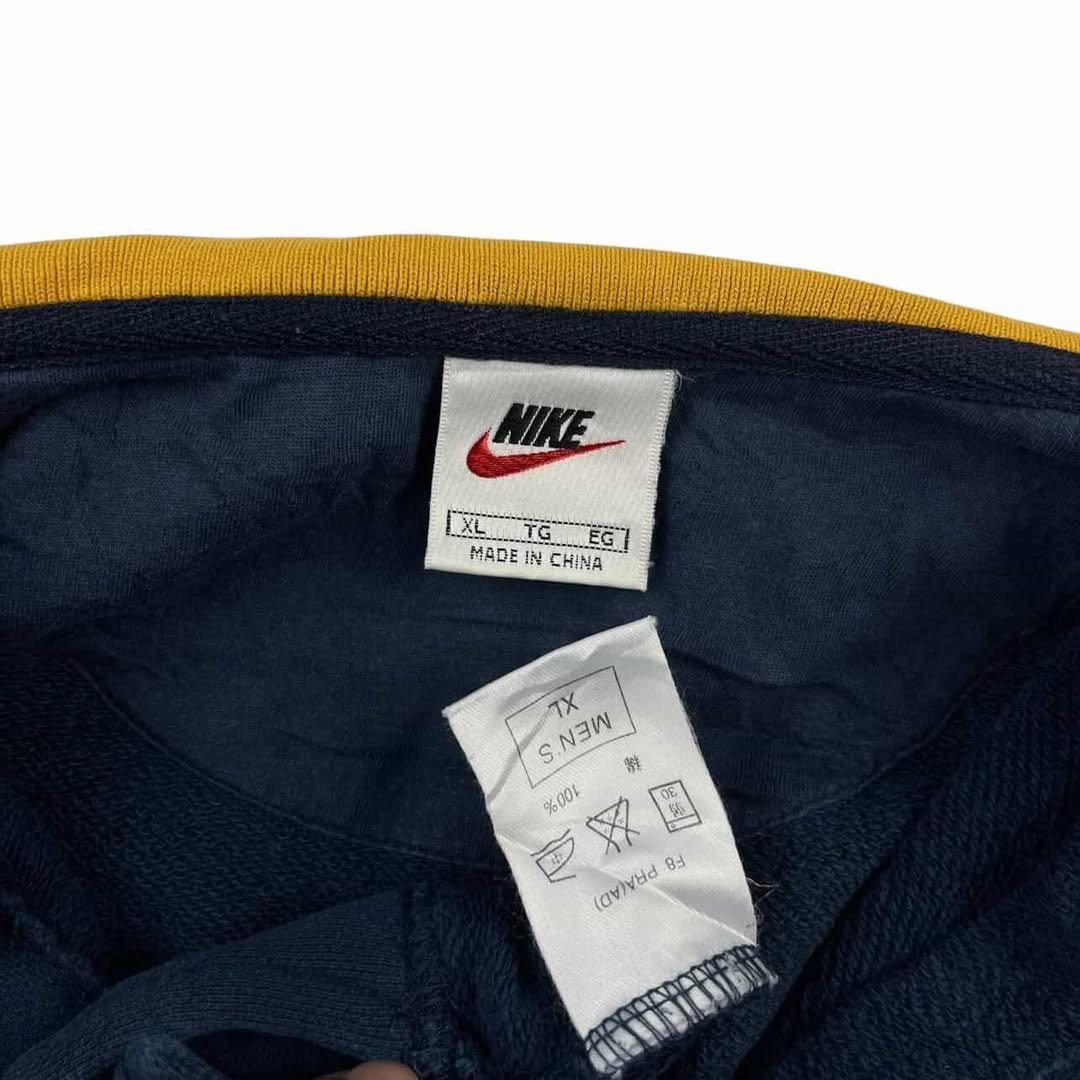 90s NIKE ナイキ ハーフジップスウェット 銀タグ 美品 ネイビー XL
