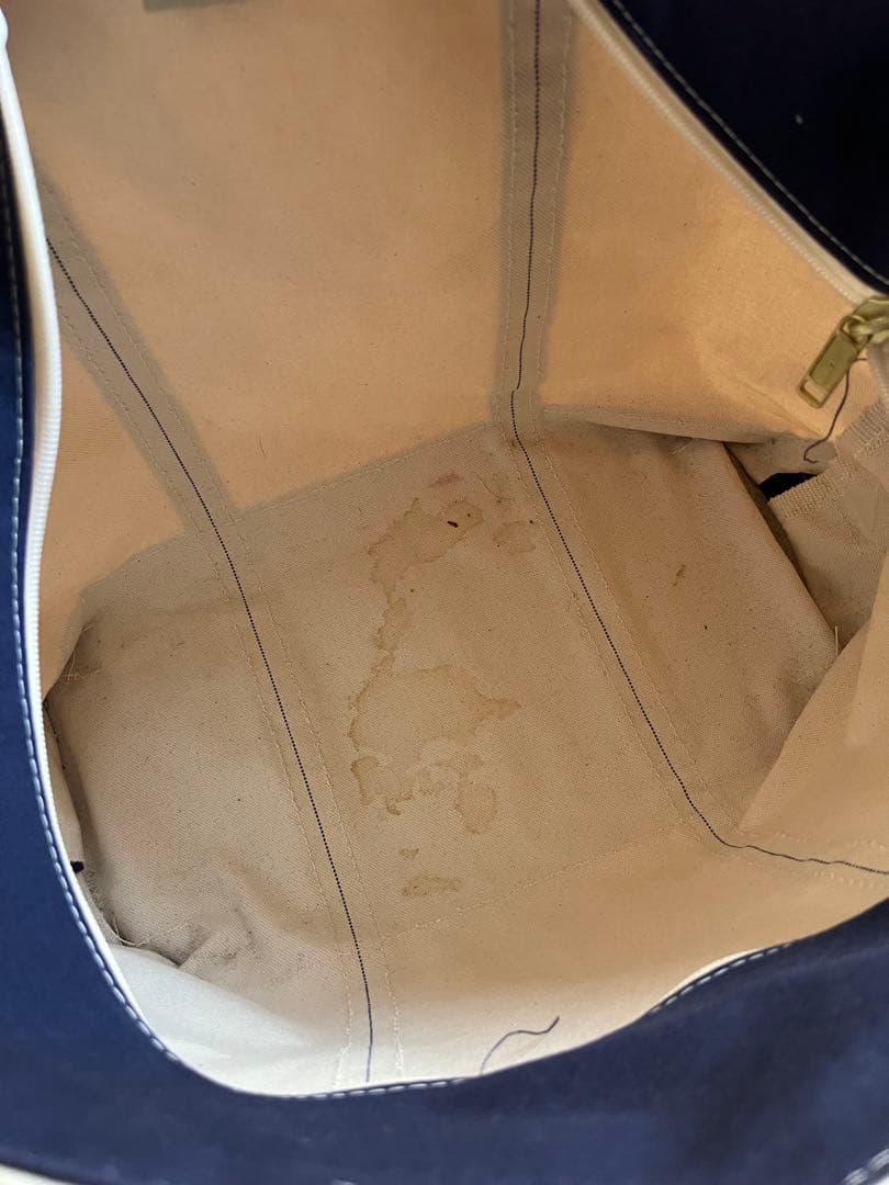 L.L.Bean ボートアンドトート ホワイト/ネイビー　ラージ