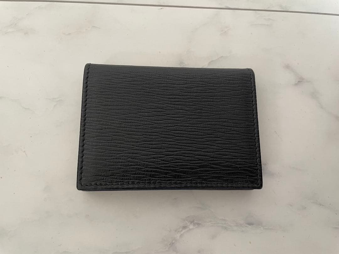 【FERRAGAMO 】フェラガモ ガンチーニ 名刺入れ レザー 黒