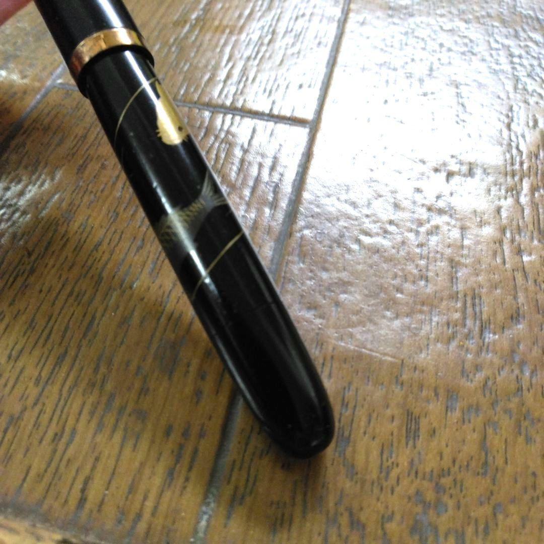 【稀少・貴重】戦前　漆塗　蒔絵万年筆　14K　インク止め　大正　昭和初期　古道具