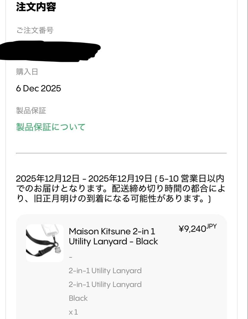 新品公式 完売品 メゾンキツネ CASETiFYスマホストラップ　ブラック